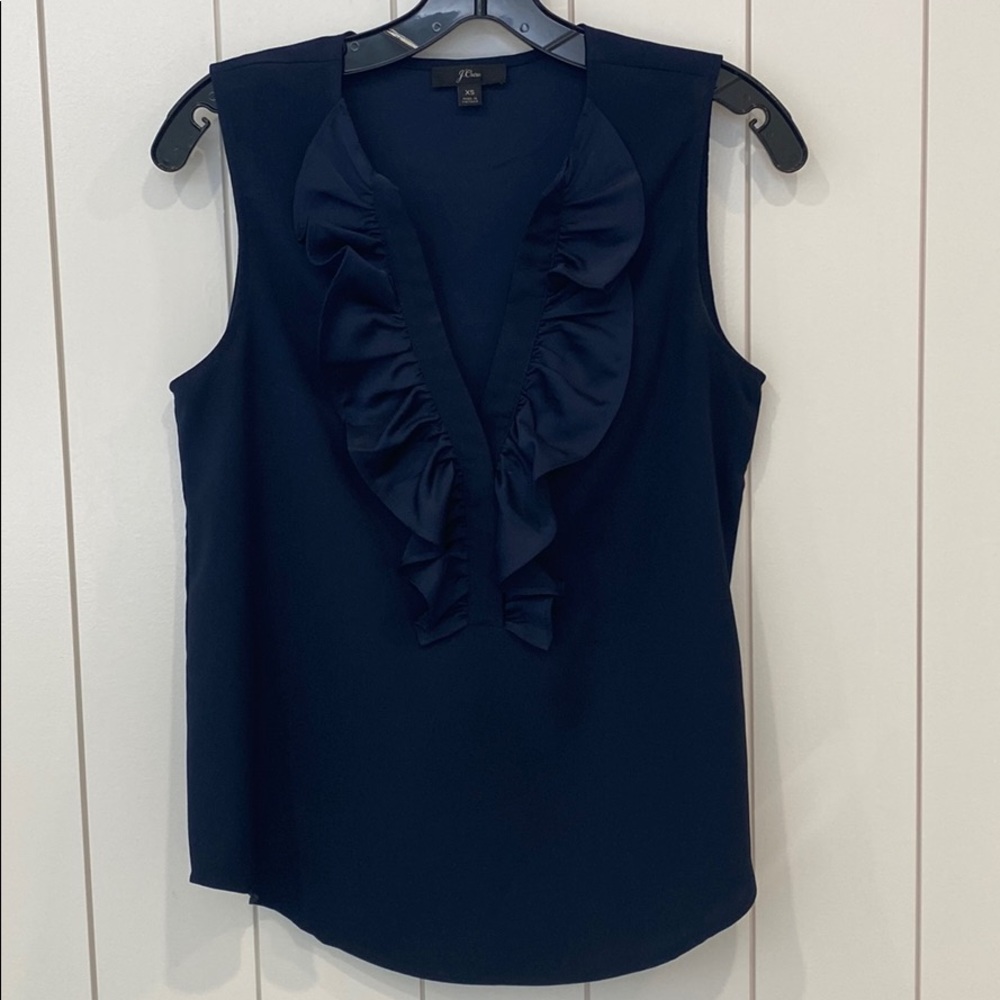 JCrew Ruffle Sleeveless Blouse